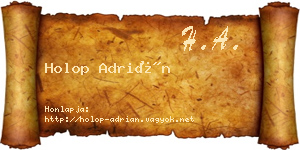 Holop Adrián névjegykártya
